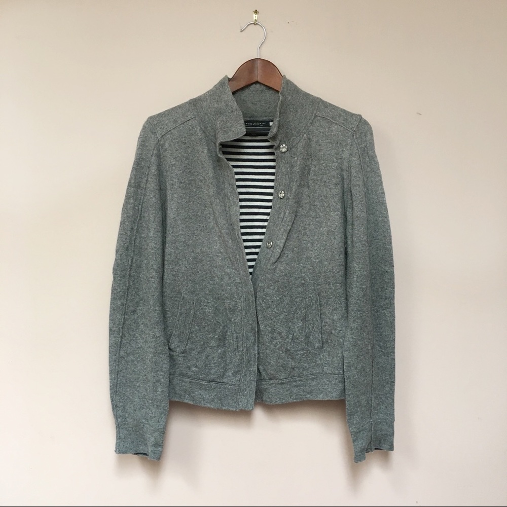 Soft Grey Banana Republic Snap Sweater